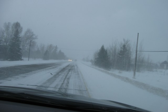 Michigan road in April